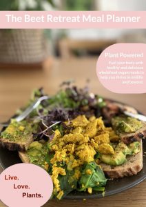 Front cover of the 76 page Vegan Meal Planner
